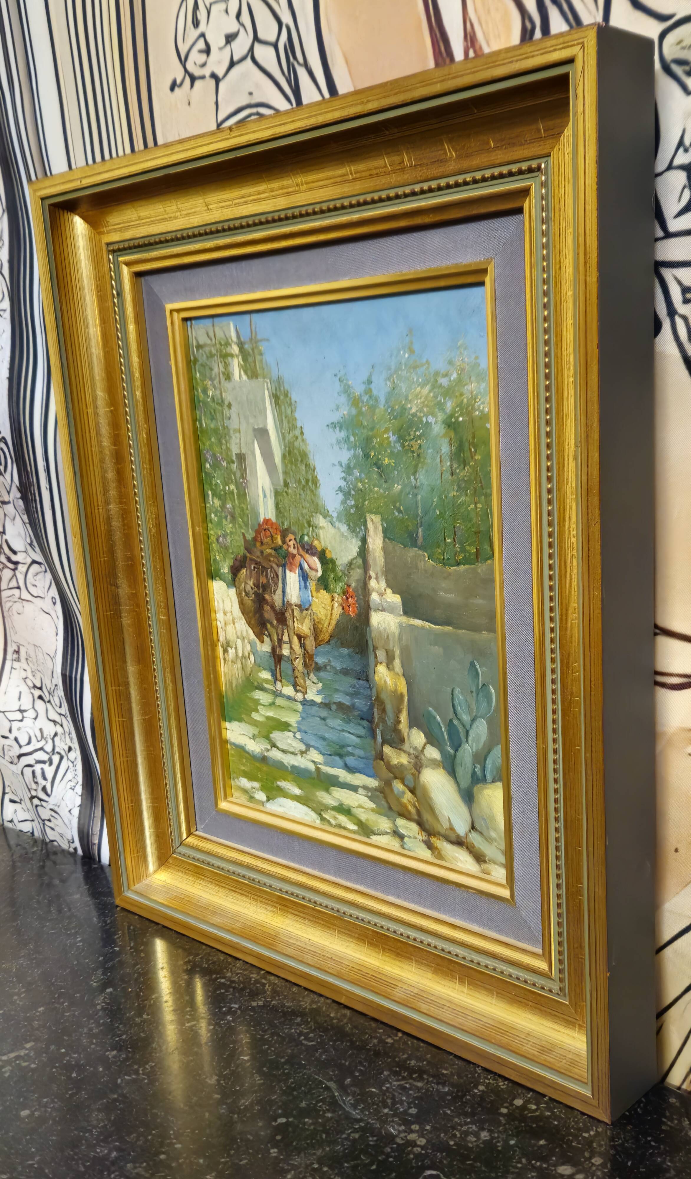 A. Di Carlo – Mediterranean Animated Scene – Oil on Panel