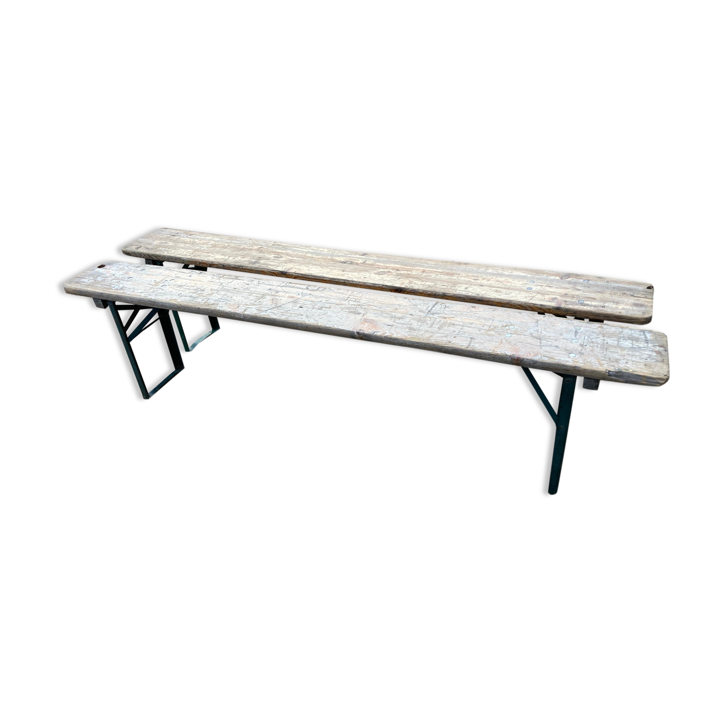 Pair of foldable benches guinguette