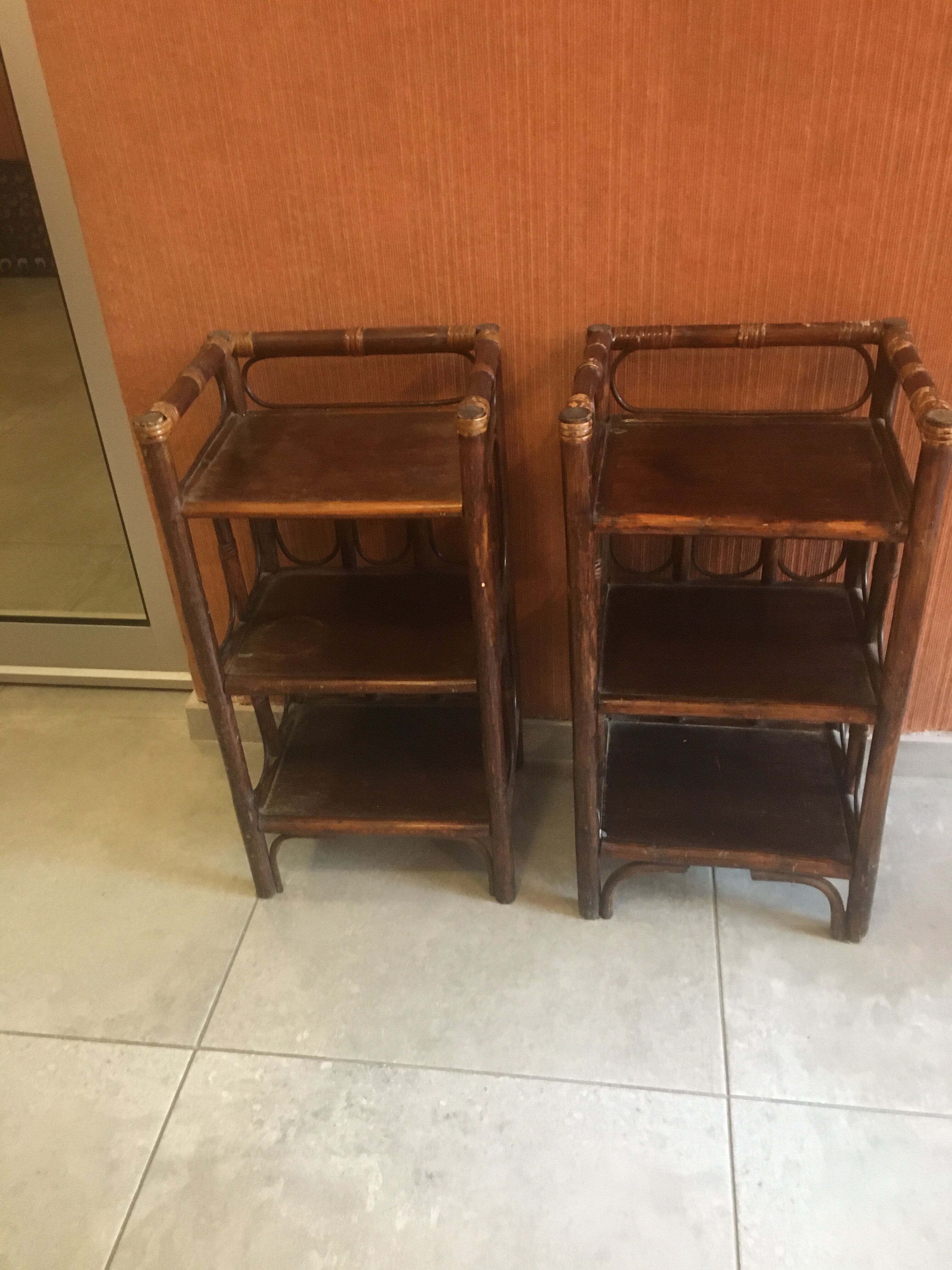 Vintage rattan bedsides