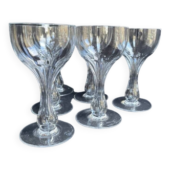 6 hollow foot champagne glasses – bayel cristallerie royale de champagne