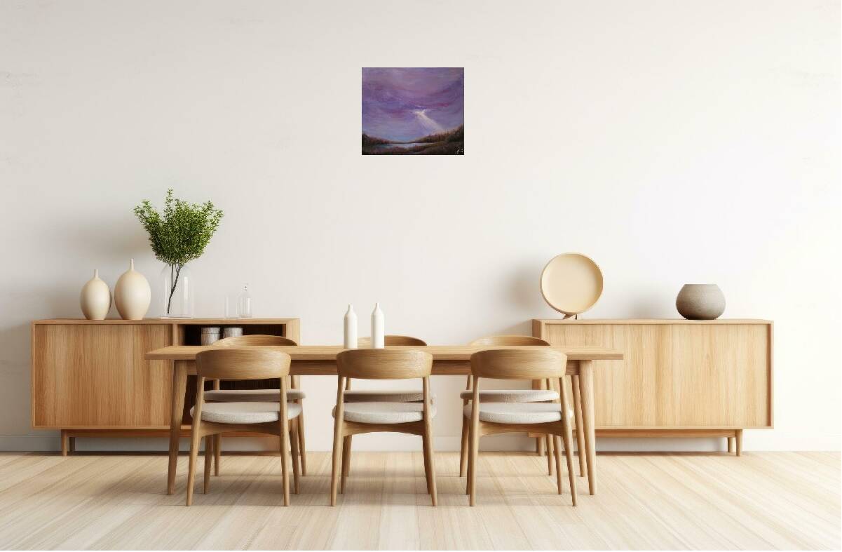 Semi-abstract table inspired by naturalism, signed with its certificate.