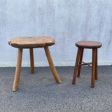 Side table in raw wood