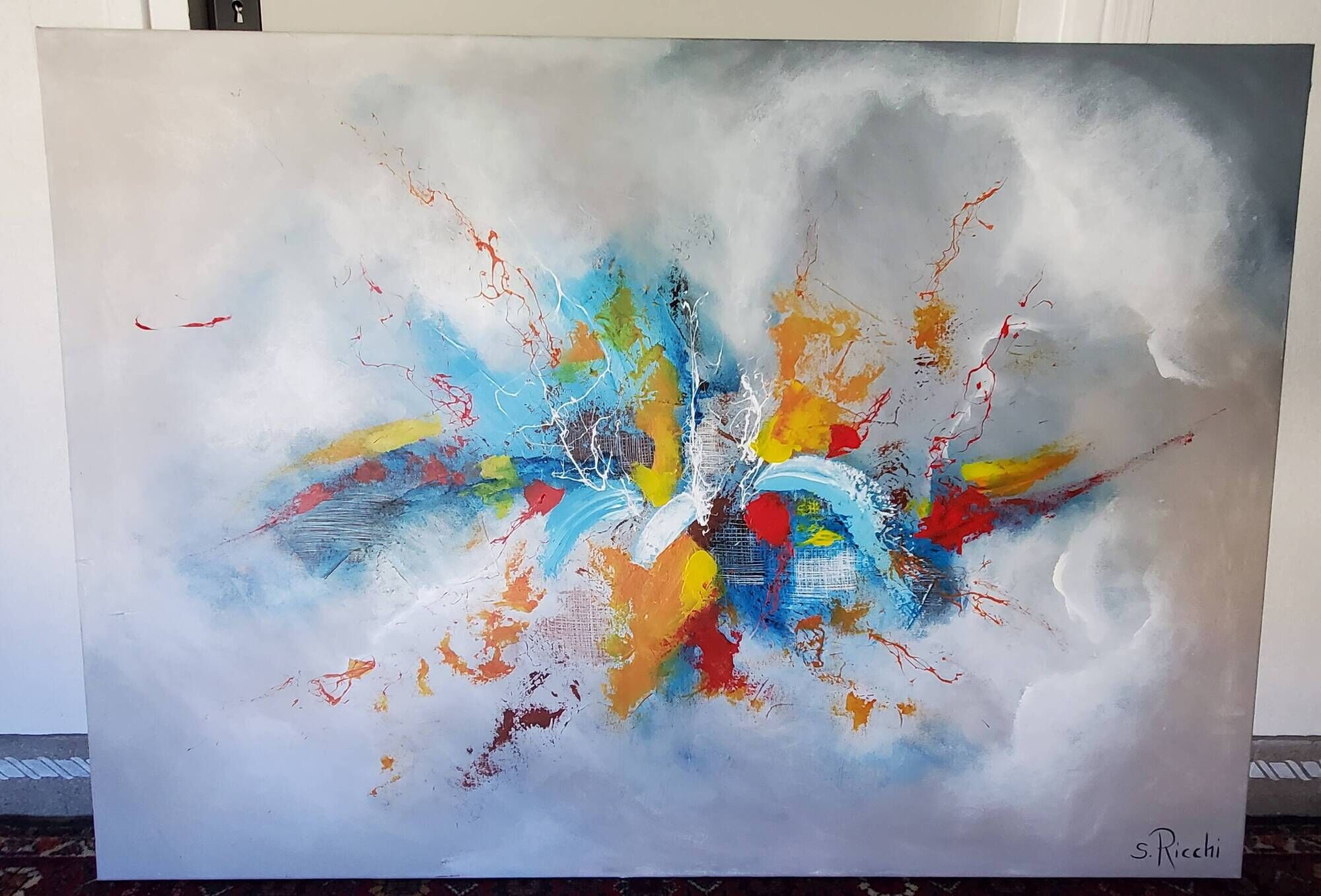 vraie peinture abstraite 116 cm