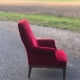 Red velvet English armchair