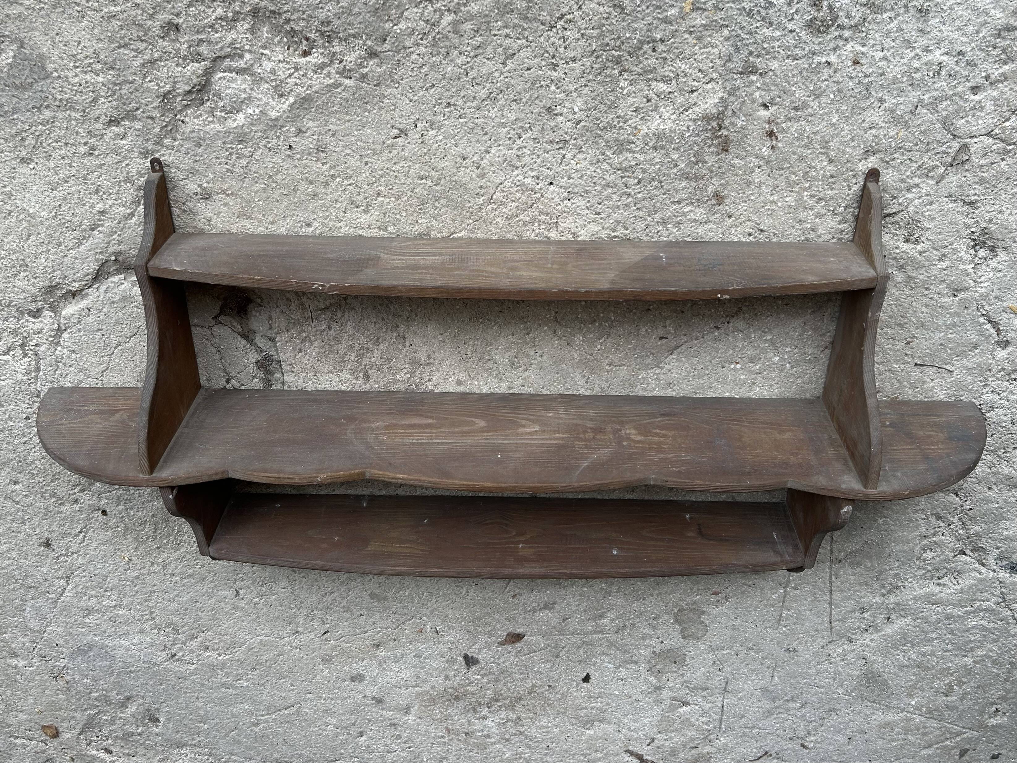 Antique wooden wall shelf