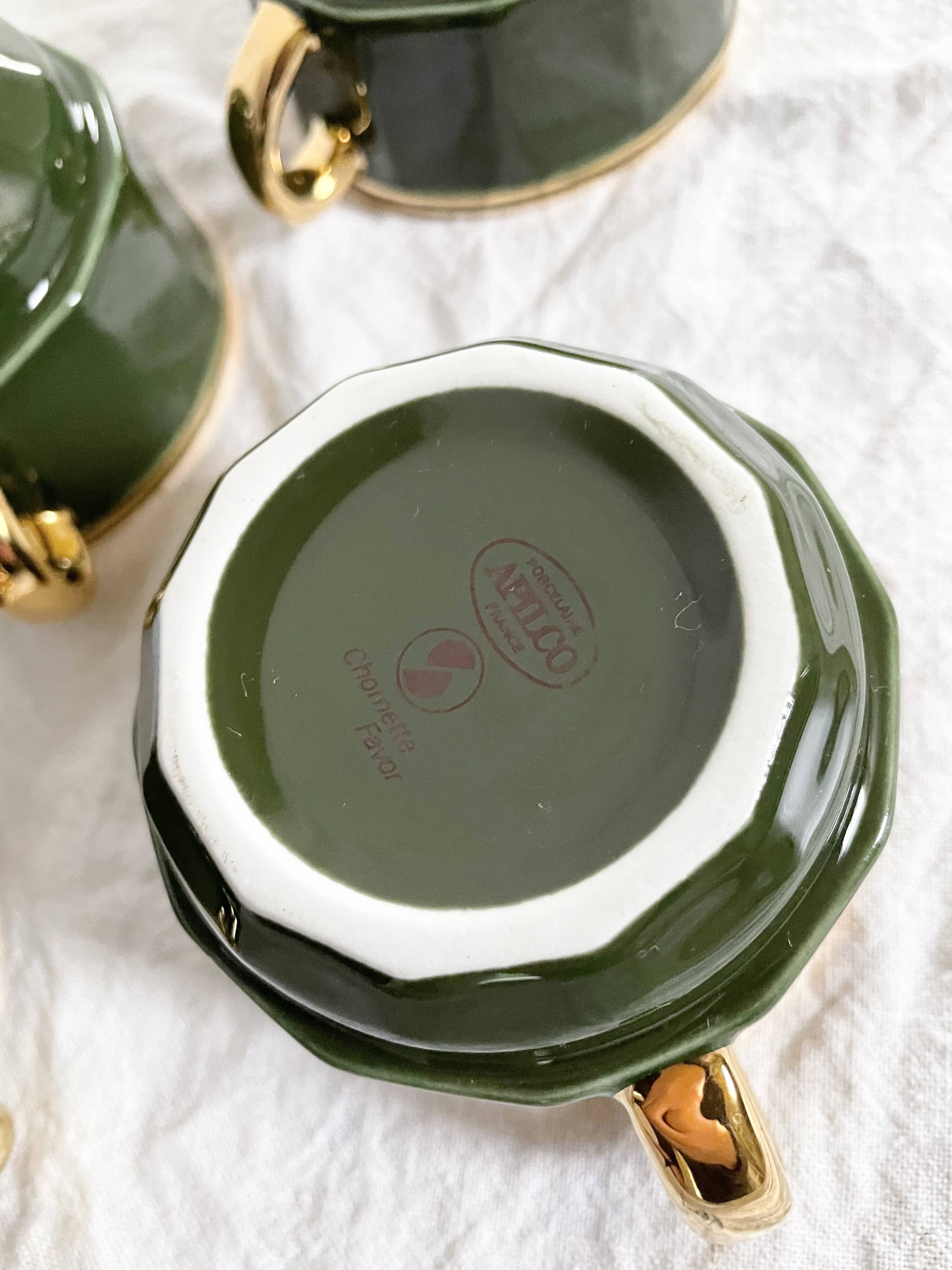 Coffee cups Bistrot Yves Deshoulieres Apilco empire green