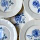 Old plates digoin pink blue
