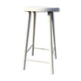 White tinted scandinavian wooden stool 1960