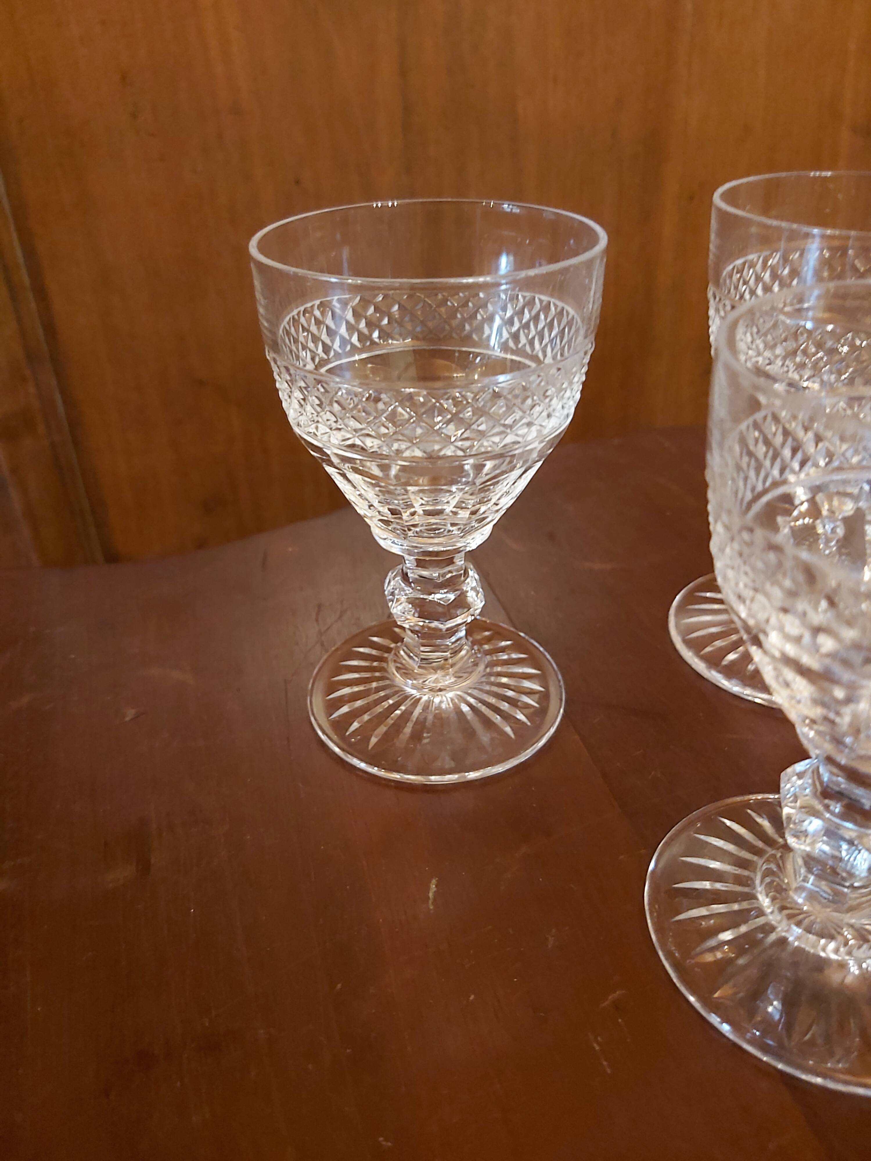 6 glasses of crystal white wine Saint Louis Trianon h 9.8 cm