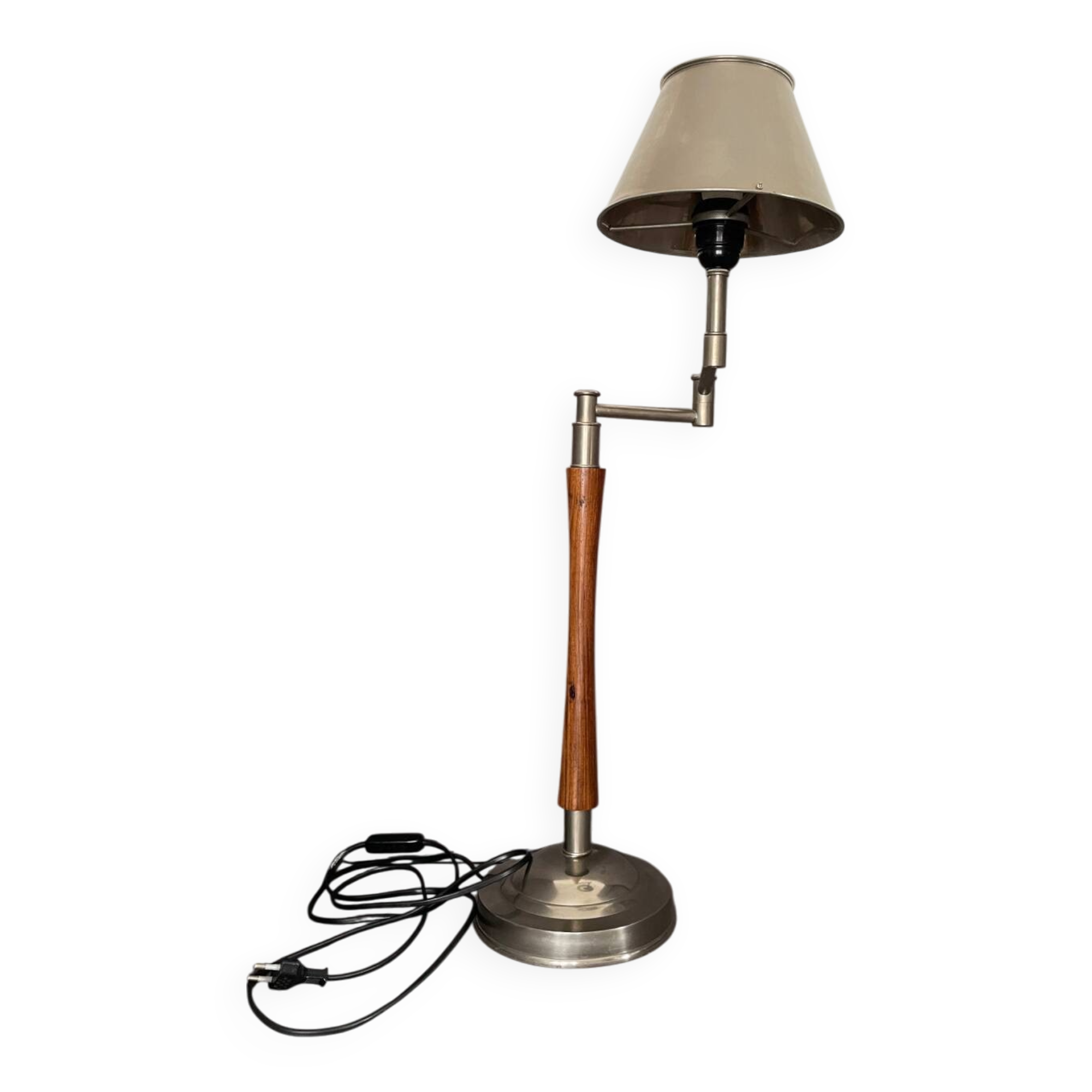 Lampe de table en bois et aluminium