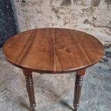 Table à abattants ancienne en noyer français – Table ovale avec rallonges pliantes des deux côtés, fin XIXe siècle