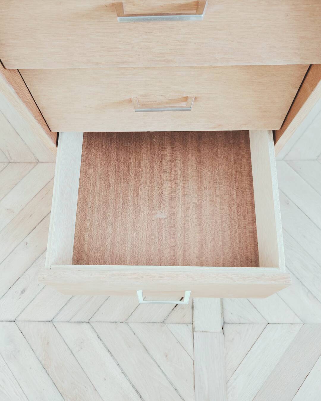 Renovated vintage modernist desk, metal & oak, 1950s/60s