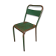 Vieille chaise verte français chaise d'usine de fer