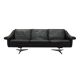Black leather sofa, Danish design, 1960s, manufacturer: Eran Møbler, design