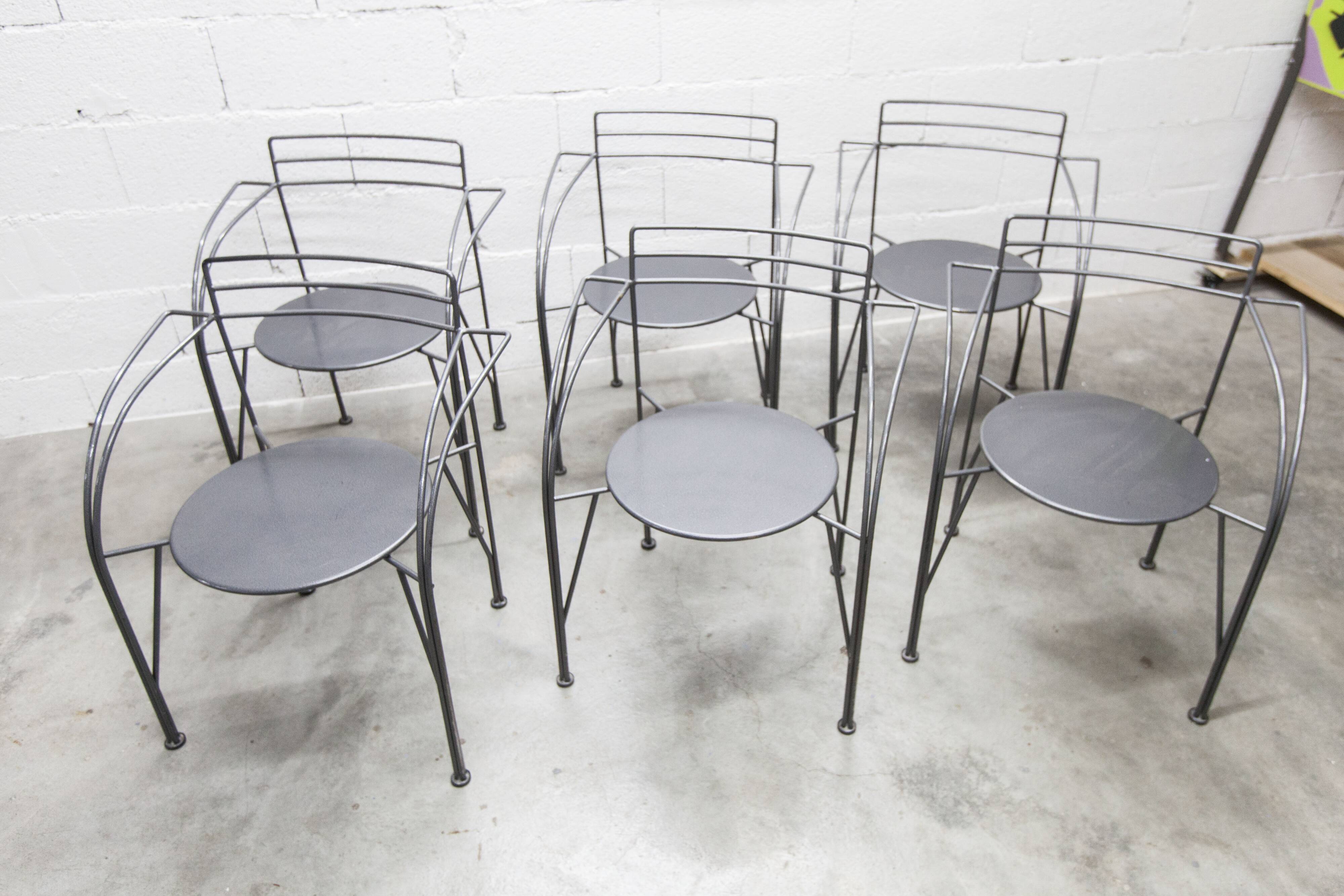 Set of 6 "Silver Moon" armchairs by Pascal Mourgue 1985