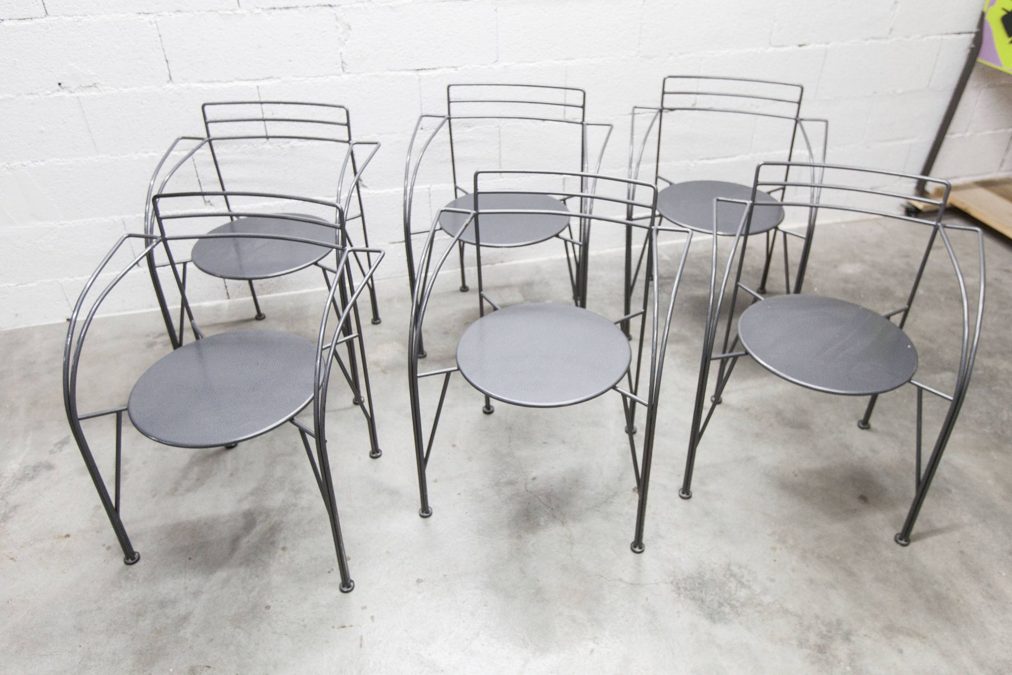 Set of 6 "Silver Moon" armchairs by Pascal Mourgue 1985