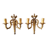 Pair of Louis XVI bronze wall sconces