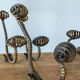 Set of six hammered Art Deco coat hooks