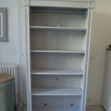 Pearl grey patinated bookcase