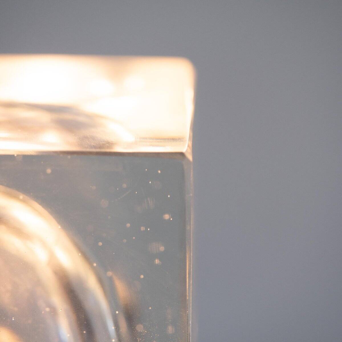 Murano glass wall lamps with chrome brass, Italy, 1970s, set of 2.
