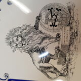 Blue enamelled plate overseas