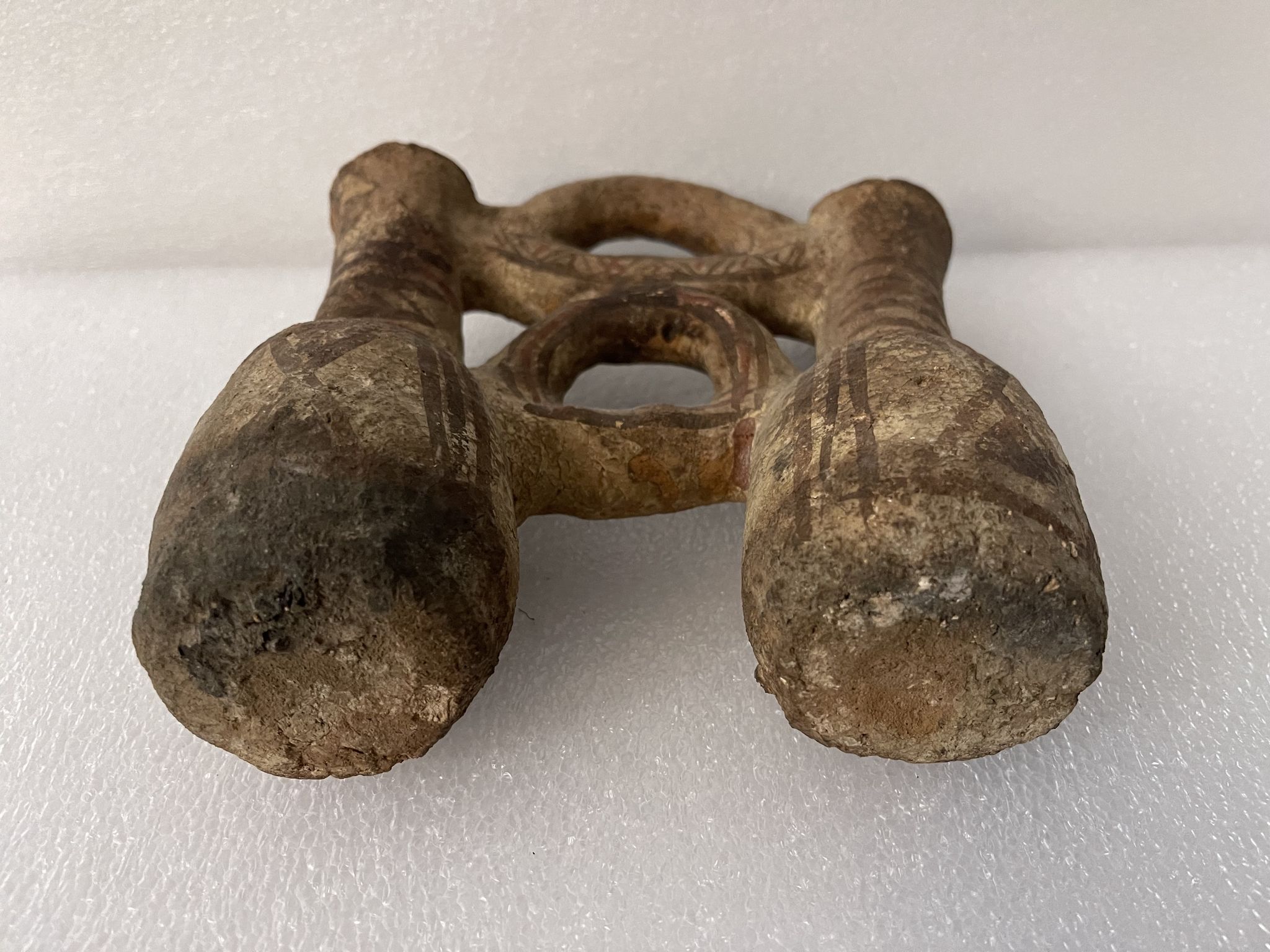Pichet double terre cuite XVII e siècle ou avant,  Maroc