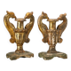 Antique vases in gilded and lacquered wood, Italy, 19th century