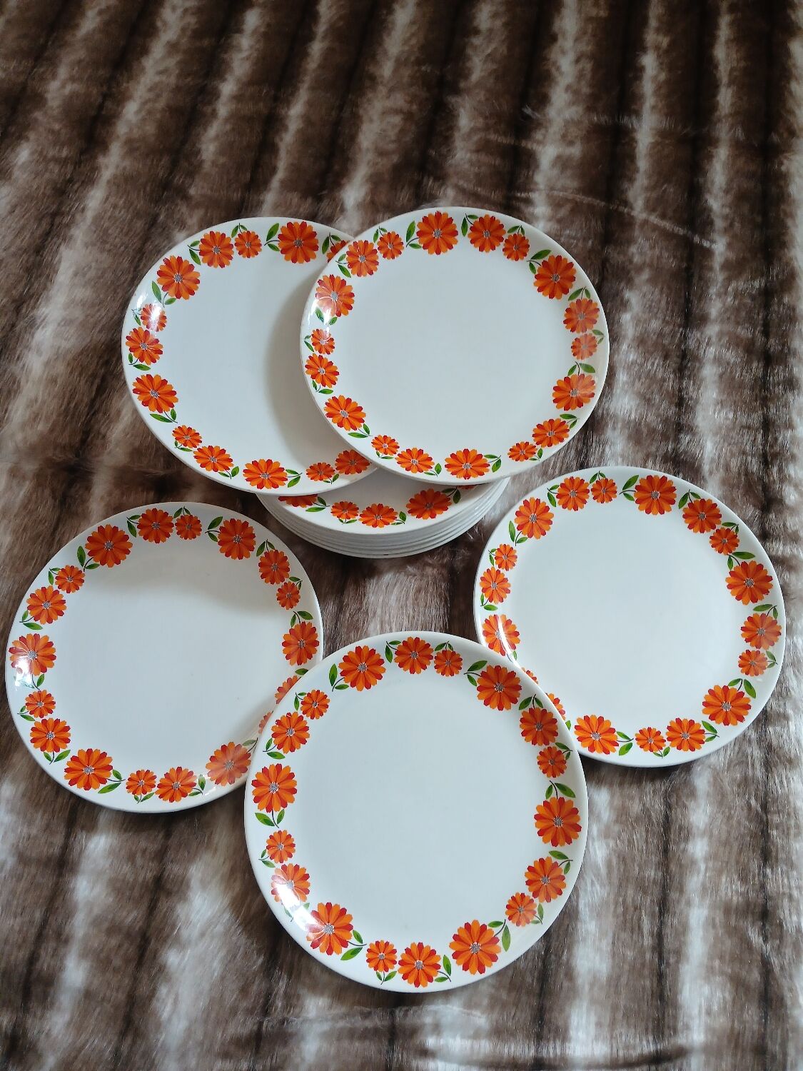 13 vintage flat plates from Moulin des Loups