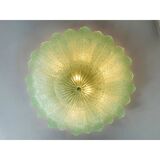 Mid-Century Modern Style Venetian Green “Leafs” Glass Flush Mount