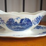 Saucière en porcelaine de Sarreguemines modèle Romantic