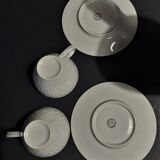 Service à café verseuse et deux tasses Lunéville KG milieu XXème