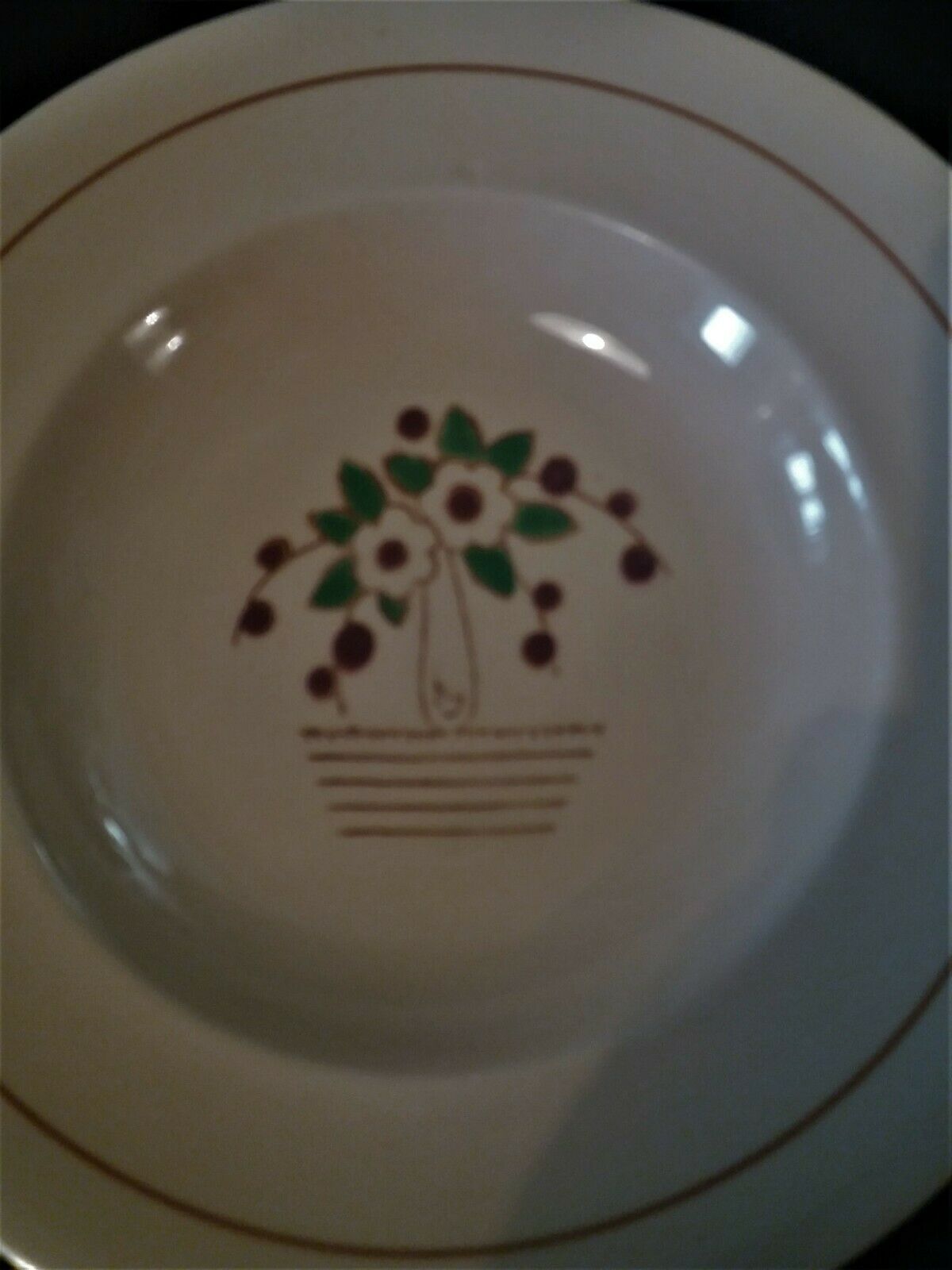 Series of four hollow plates Longwy 50s cherry blossoms