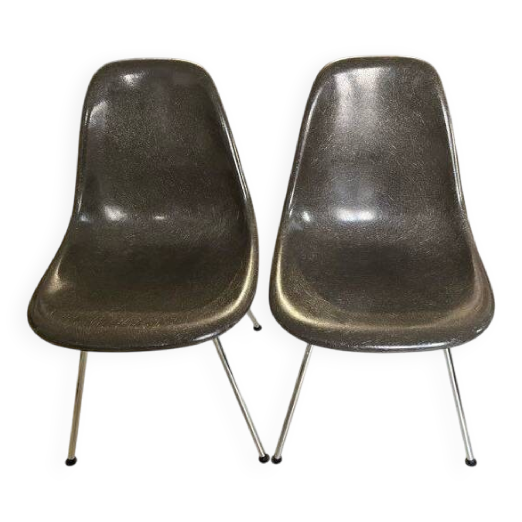 4 authentic Charles Eames and Ray Miller chairs - Fibreglass