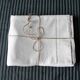 SHEET former 2 people in linen embroidered hand
