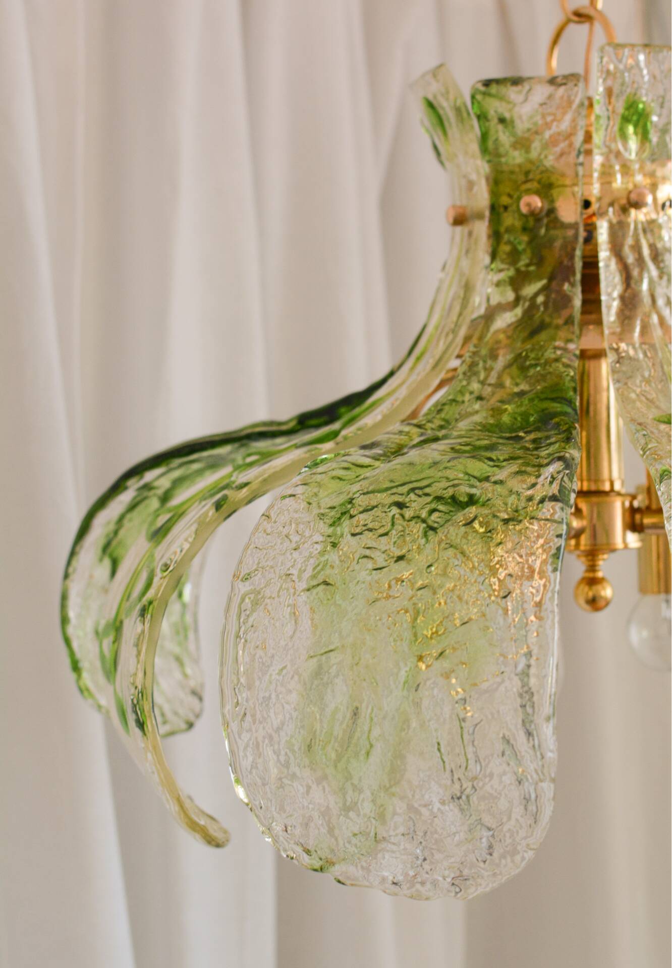 Large Murano chandelier by Carlo Nason in green glass – 1970s