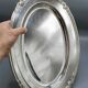 Very beautiful oval flat serving platter in silvered metal gallia coqui decoration