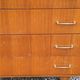 Chest of drawers from the 50s-60s in golden mahogany 4 drawers feet bobbin