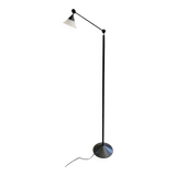 Adjustable / Conical Glass and Black Metal Floor Lamp by Tronconi, 1970s