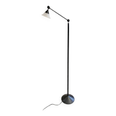 Lampadaire conique réglable en verre et métal noir par Tronconi, années 1970