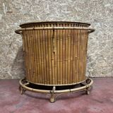 Vintage bar in rattan & bamboo - 70's spirit - Authentic patina