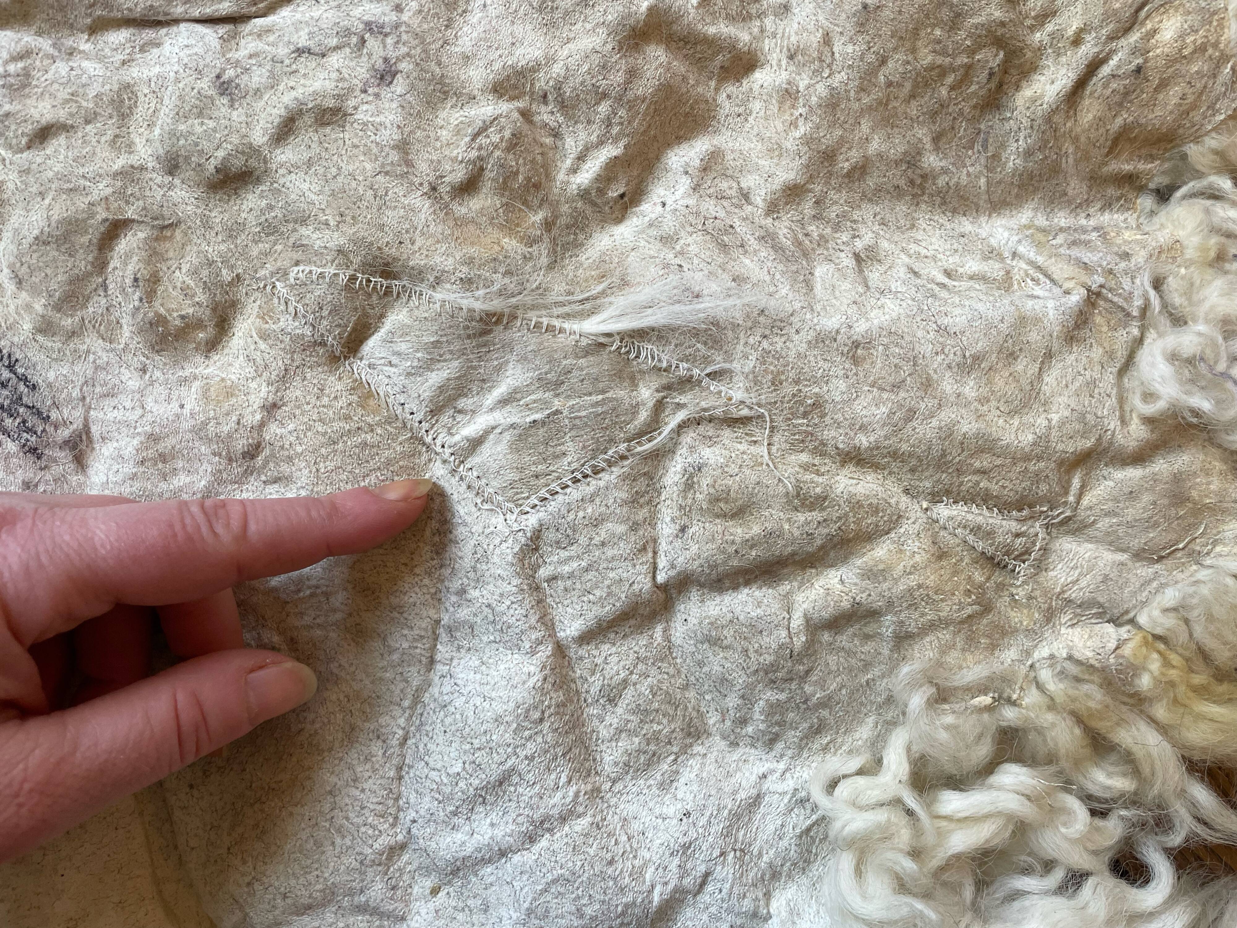 Small sheepskin, raw, brown and beige, authentic