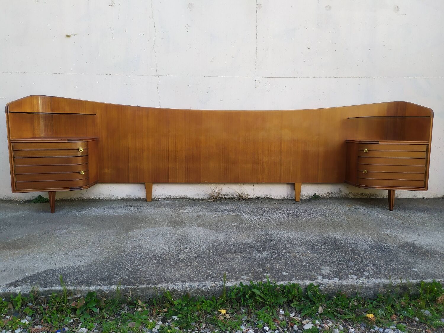 Vintage headboards and bedside tables