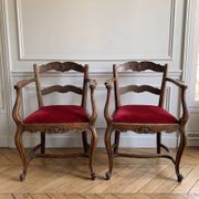 2 armchairs/cabriole style Louis XV