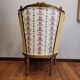 Wooden basket chair, upholstered in Pierre Frey, Napoleon III, circa 1820 – France