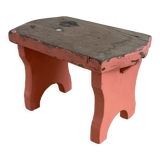 Small step foot in old wood