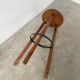 High tripod oak stool