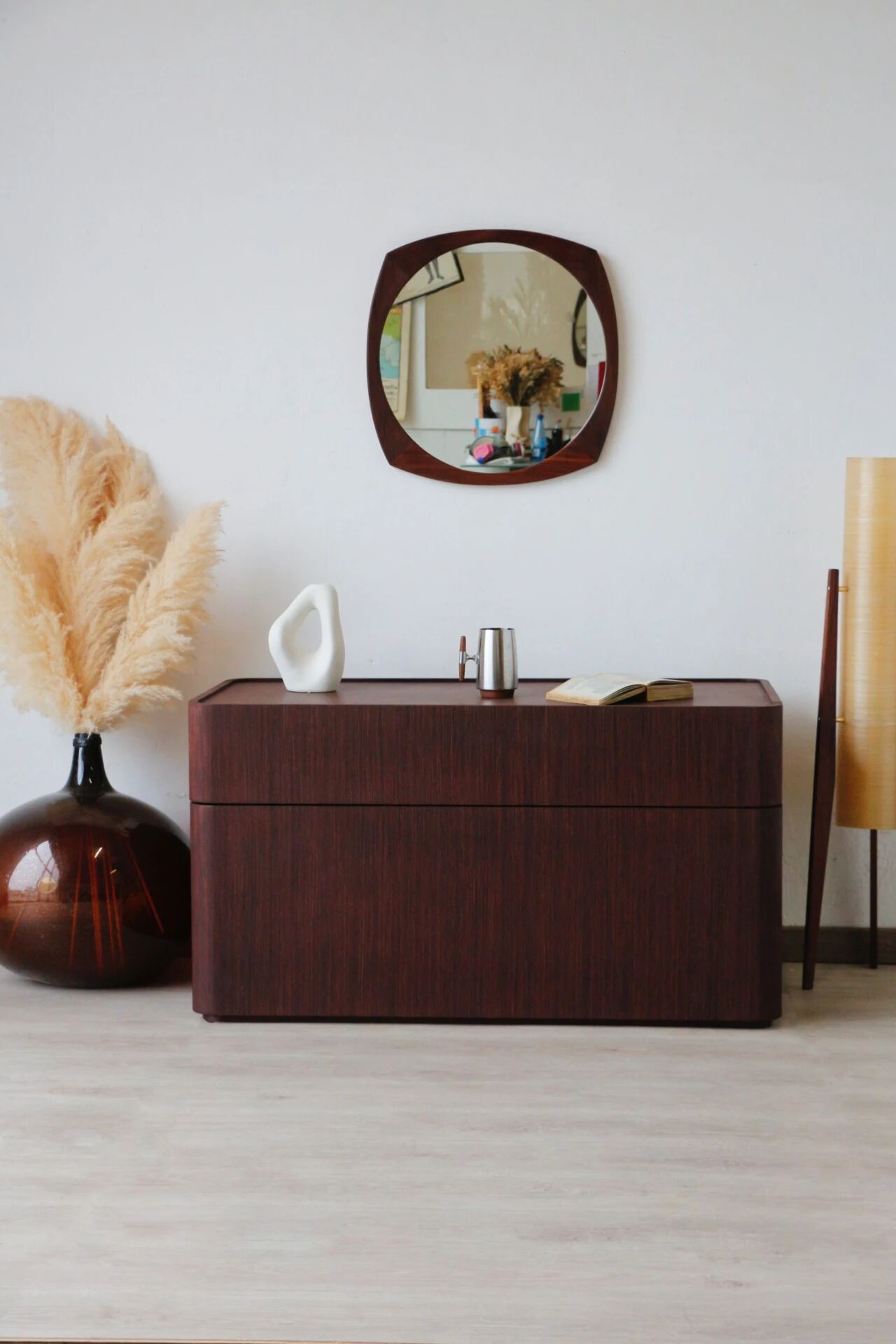 Commode italienne vintage en wengé – design 1970/80