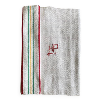 Damask tablecloth in metis, monogrammed HP - 210x130 cm