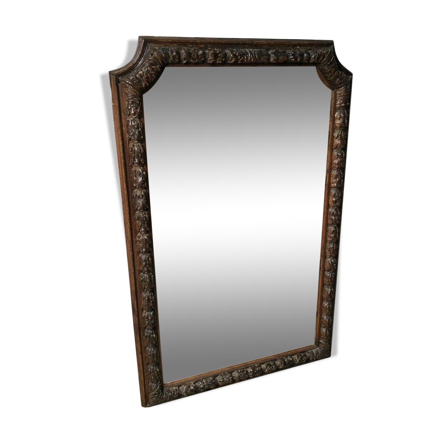 Mirror carved wooden frame late 17th century 137x70 cm