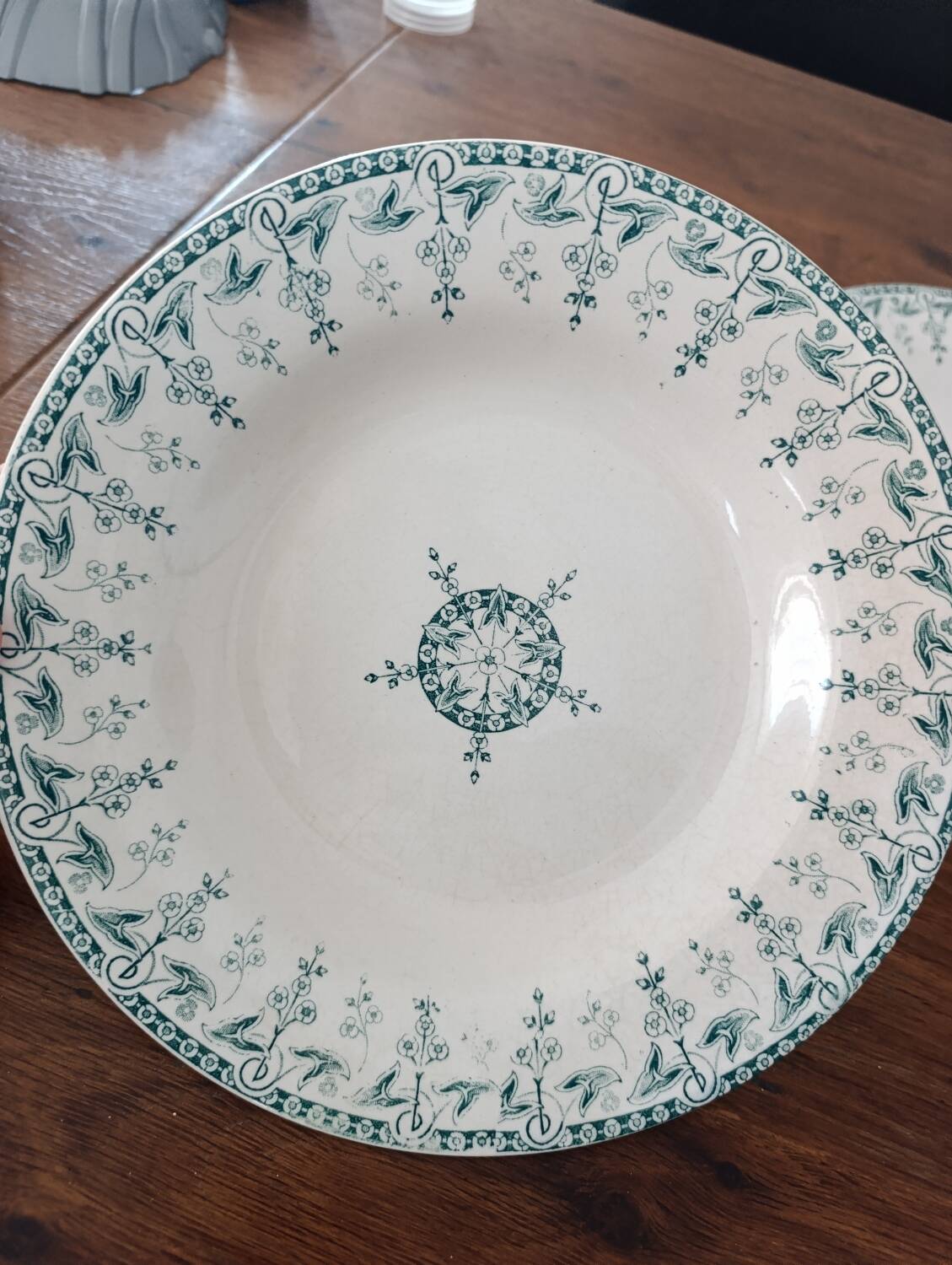 2 Gien ironstone soup plates, Sagittaire model